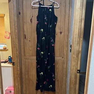 Vince Camuto Black Floral Jumpsuit